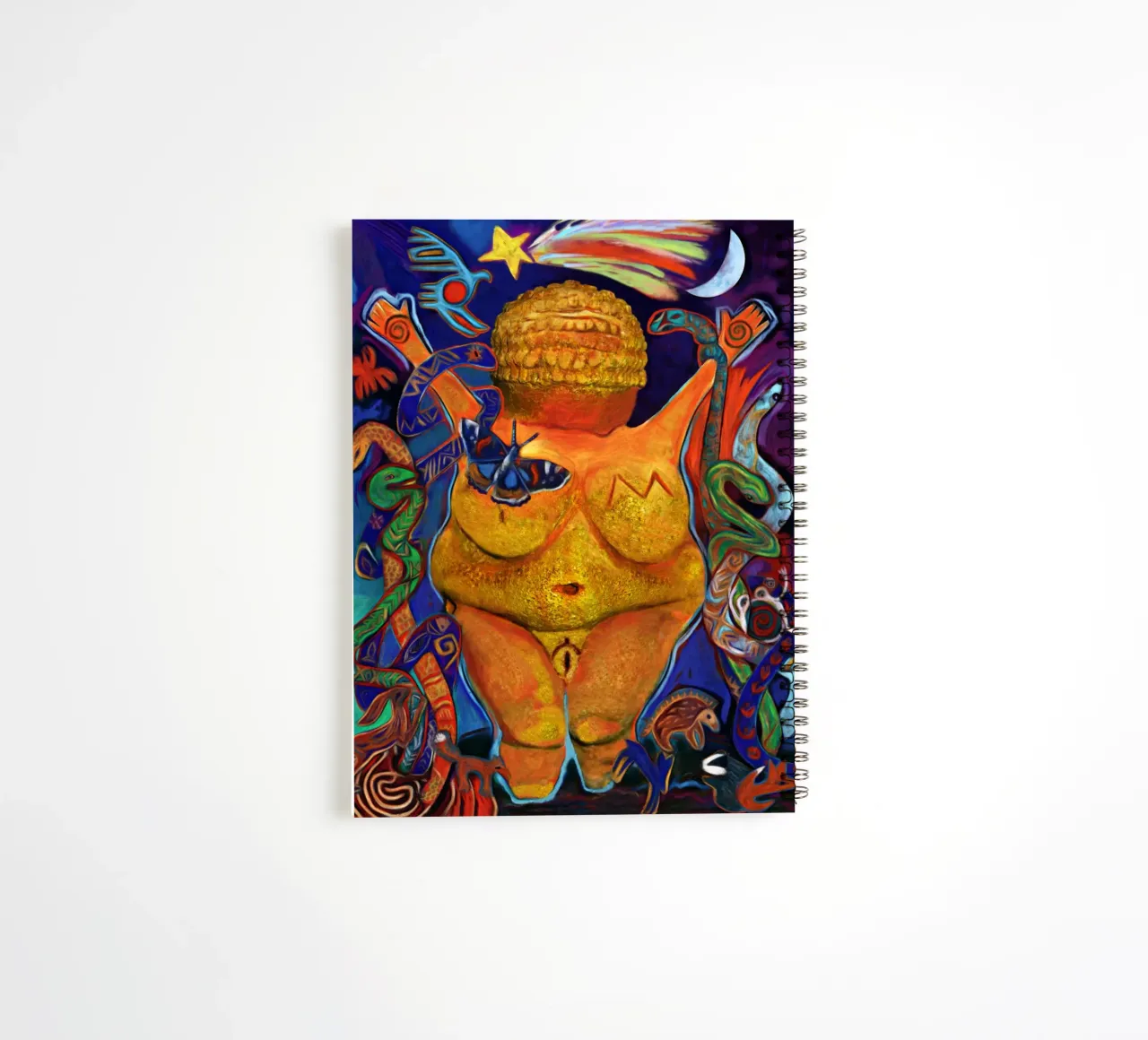 Joyous Willendorf spiral notebook by goddess art