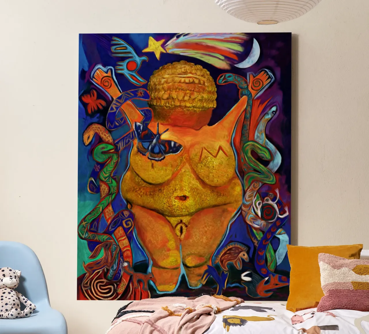 Joyous Willendorf tela con Cornice a cassetta da goddess art