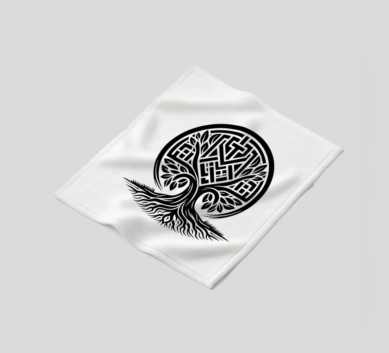Albero della vita in bianco e nero coperta in pile da Spiritual Touch