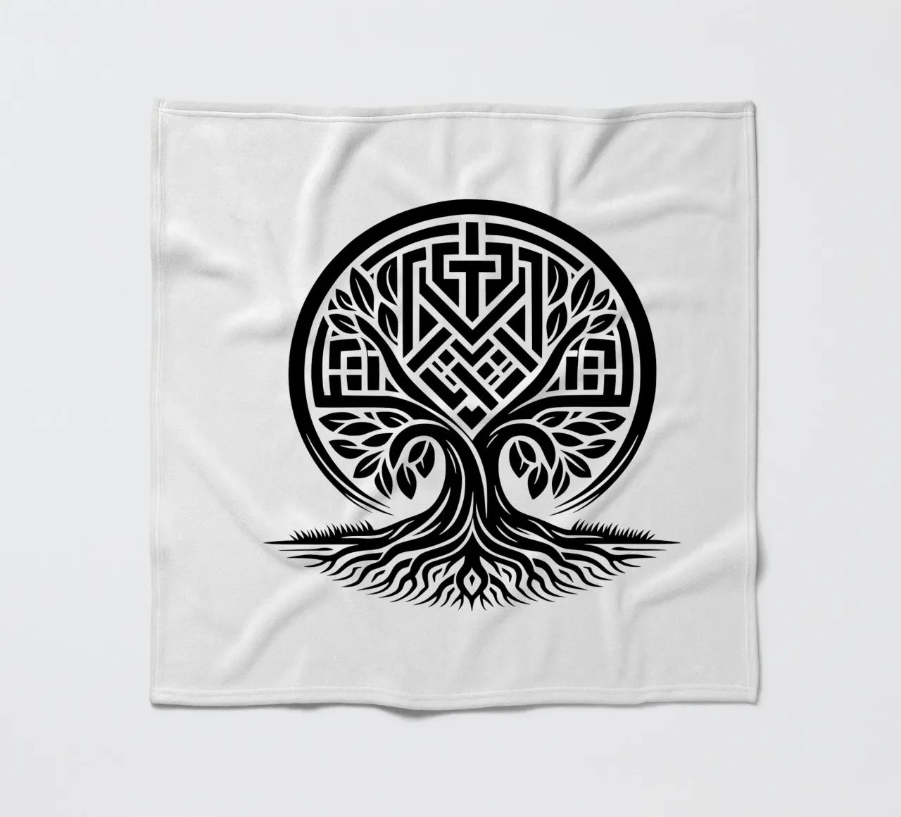 Albero della vita in bianco e nero coperta in pile da Spiritual Touch