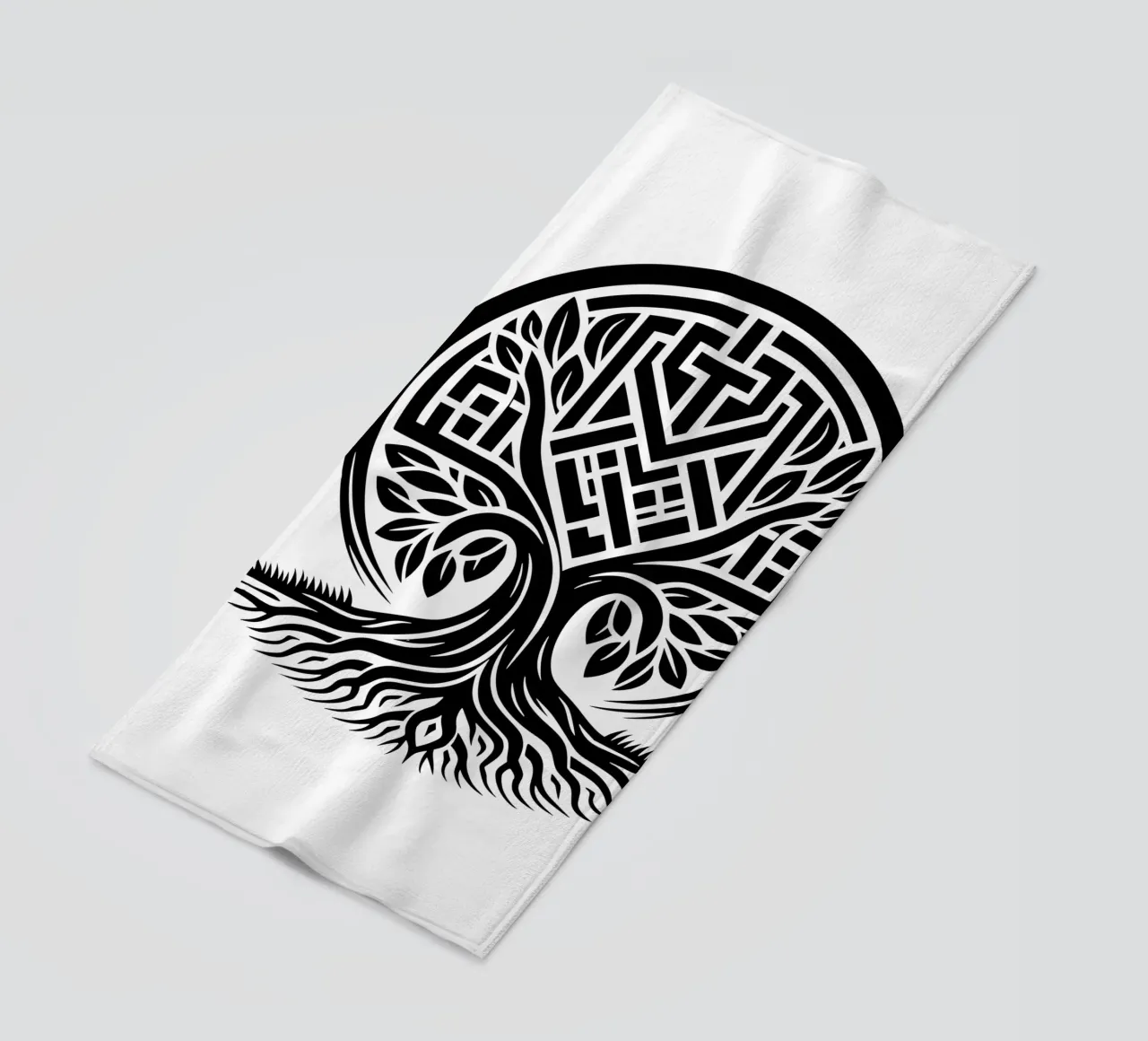 Albero della vita in bianco e nero telo mare da Spiritual Touch
