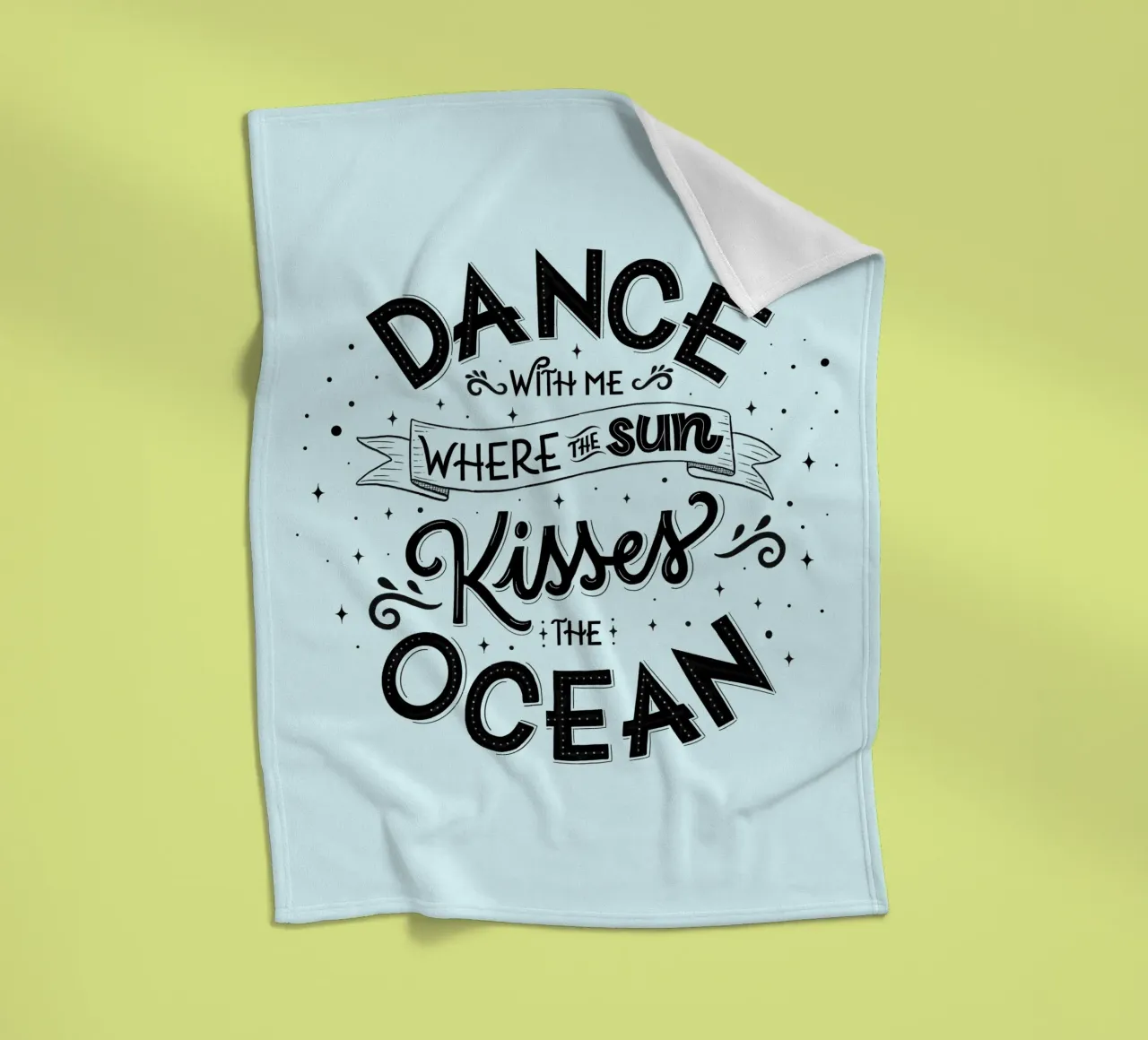 Balla con me dove il sole bacia l'oceano. Liebe. coperta in pile da CalliLetters