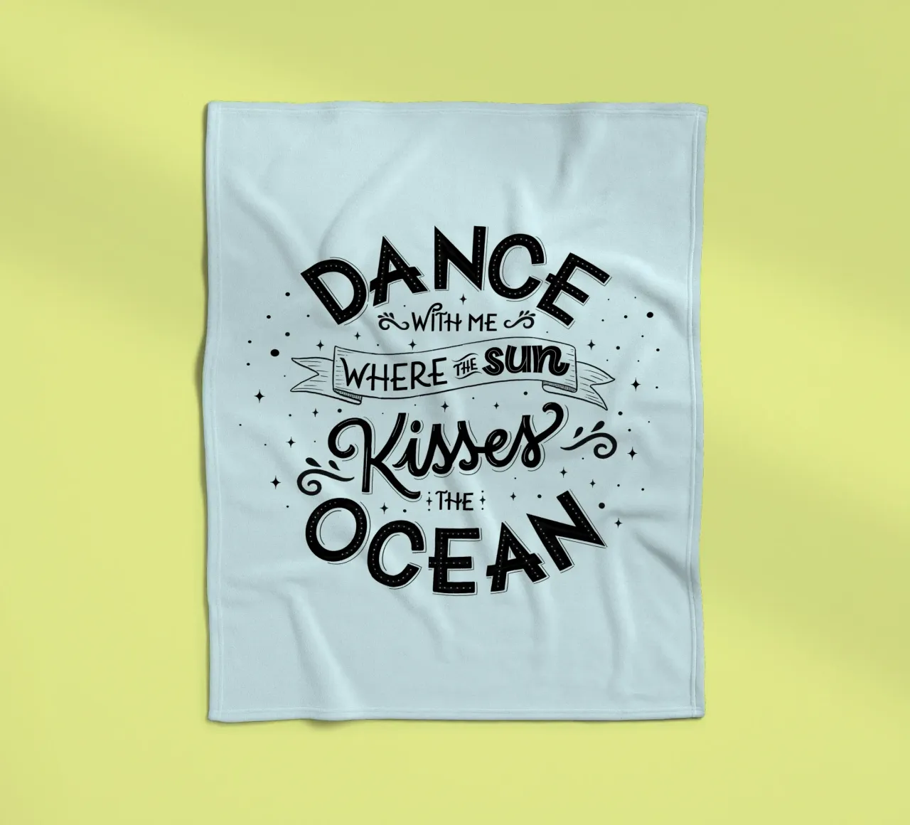 Balla con me dove il sole bacia l'oceano. Liebe. coperta in pile da CalliLetters