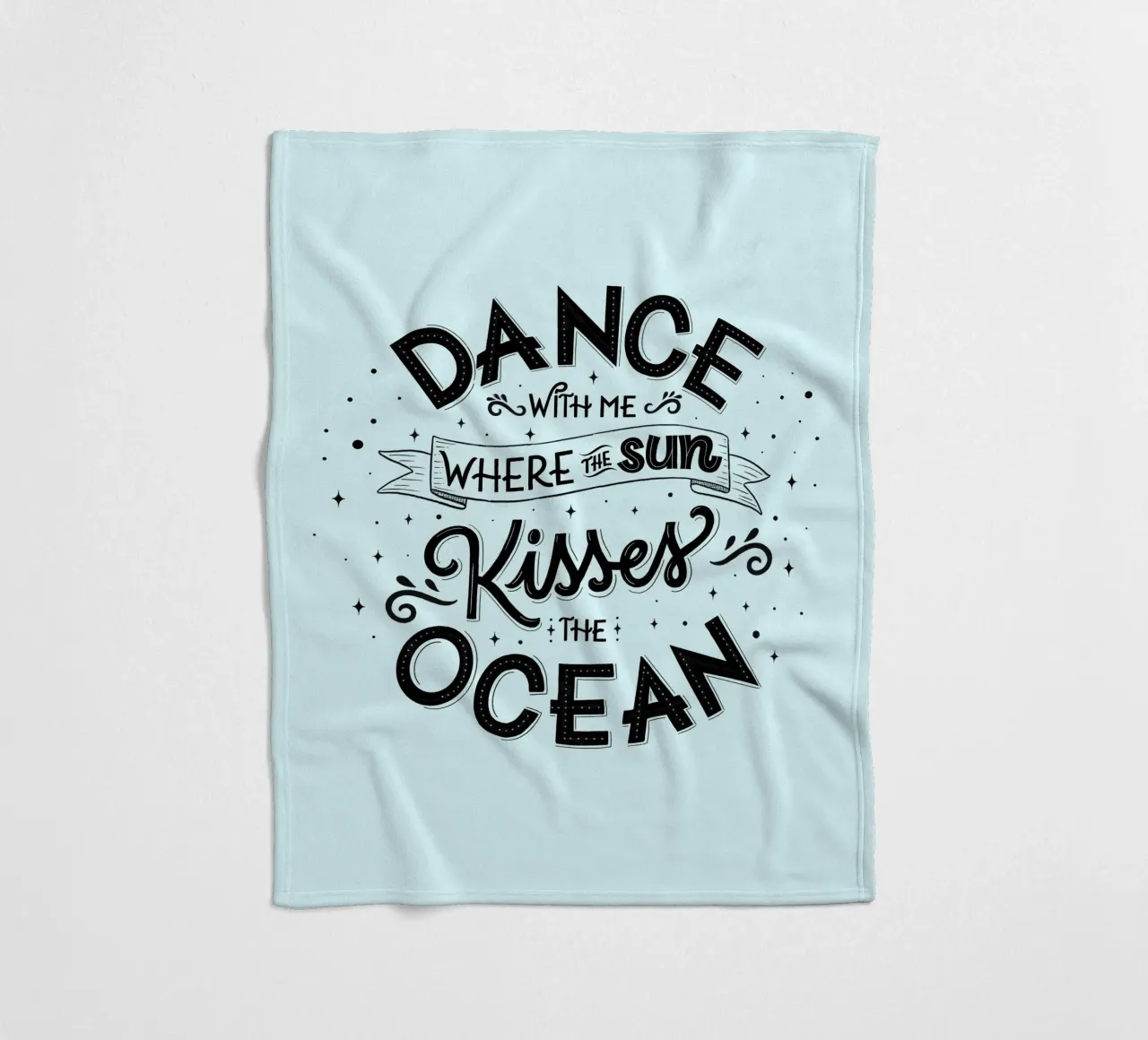 Balla con me dove il sole bacia l'oceano. Liebe. coperta in pile da CalliLetters