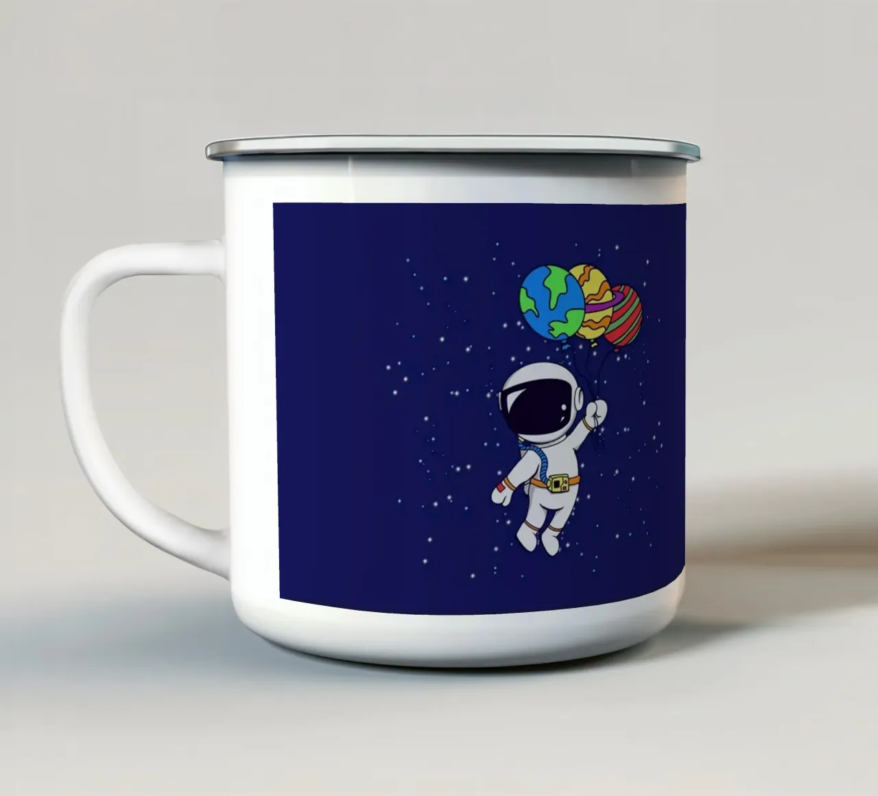 Ir al espacio taza de esmalte de Loobs
