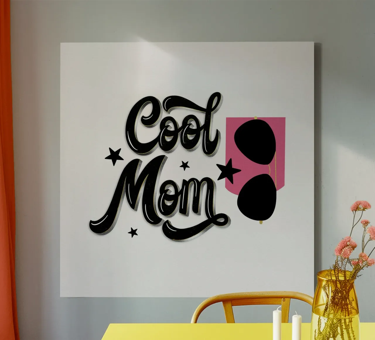 Cool maman, tout simplement. Pas seulement pour la fête des mères. toile avec Caisse américaine de CalliLetters