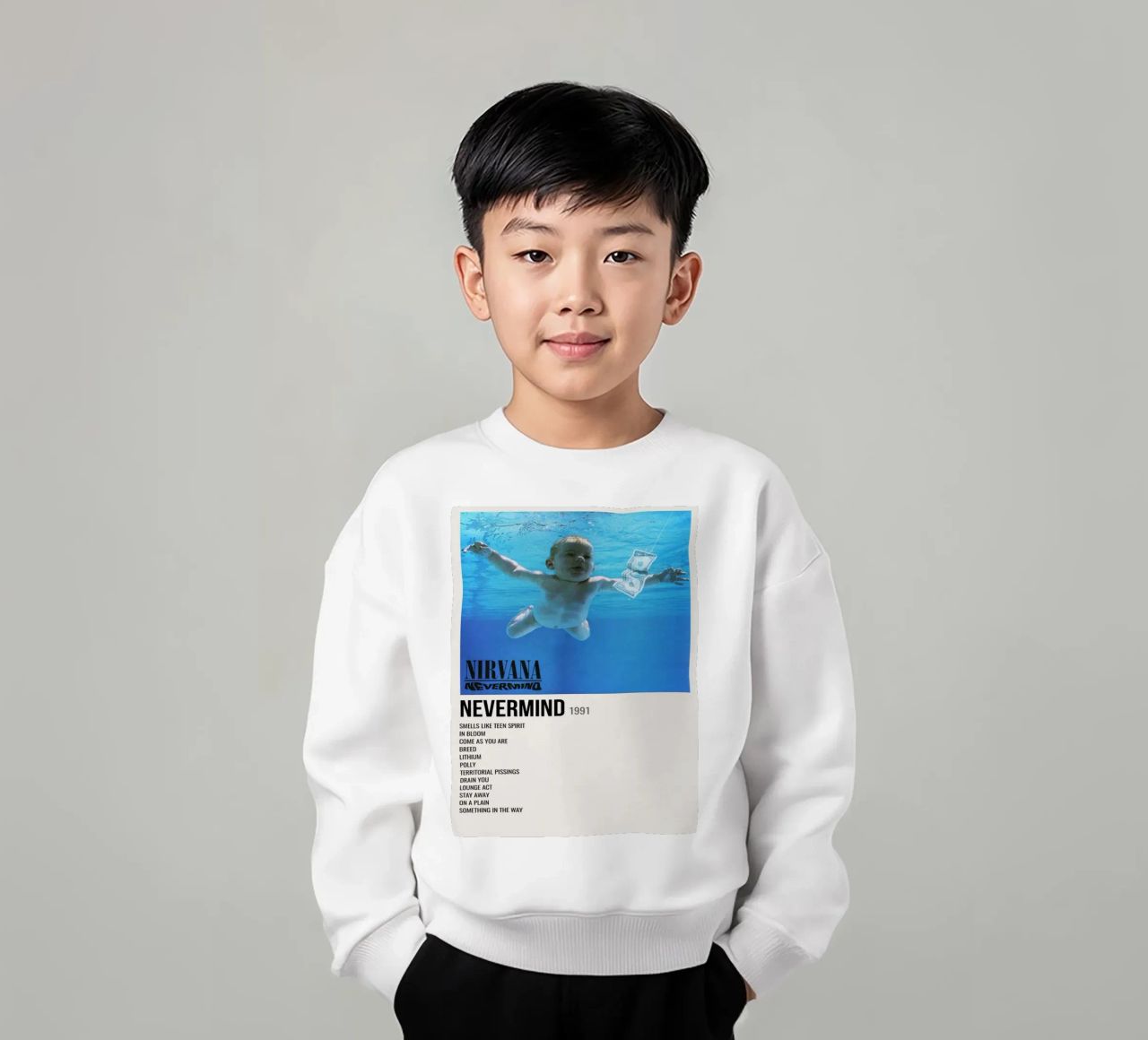 NIRVANA ‘NEVERMIND’ IN STORE 1992 felpa bambino da SoundStudio