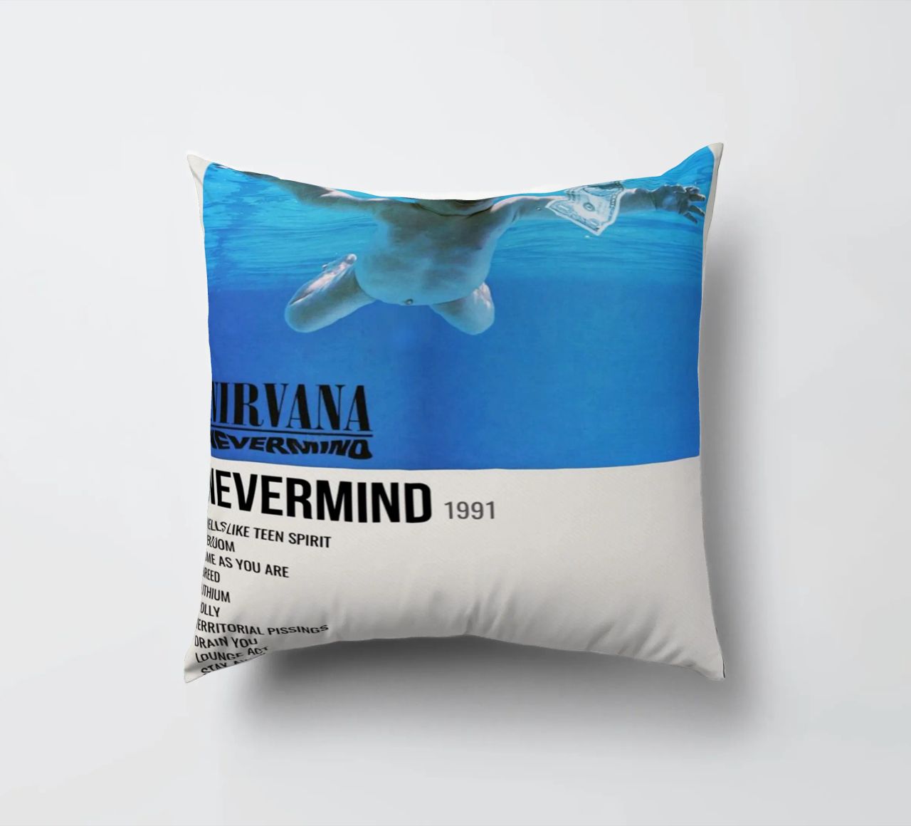 NIRVANA ‘NEVERMIND’ IN STORE 1992 cuscino da SoundStudio
