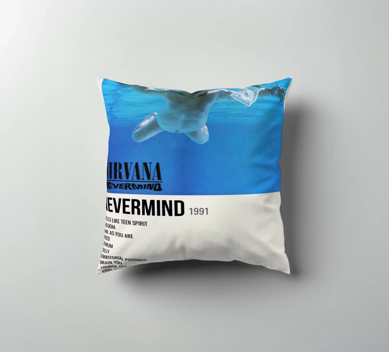 NIRVANA ‘NEVERMIND’ IN STORE 1992 cuscino da SoundStudio