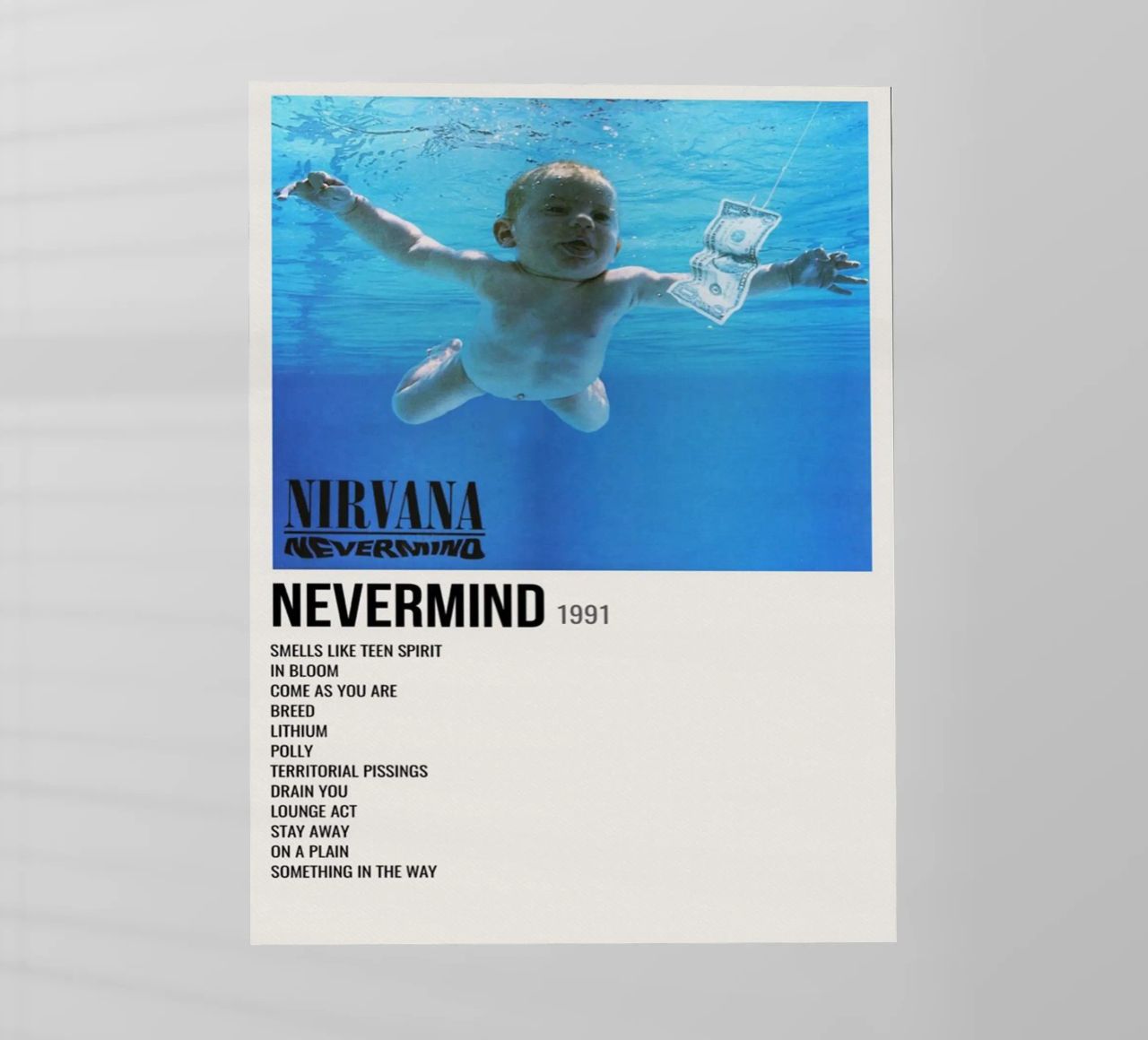NIRVANA ‘NEVERMIND’ IN STORE 1992 pellicola backlit da SoundStudio