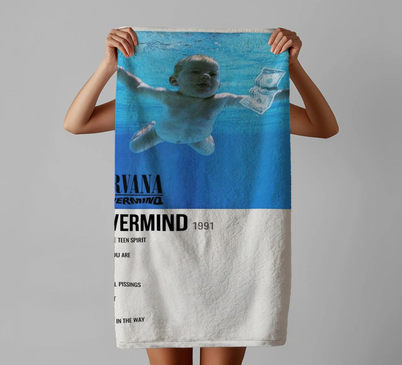 NIRVANA ‘NEVERMIND’ IN STORE 1992 asciugamano da bagno da SoundStudio