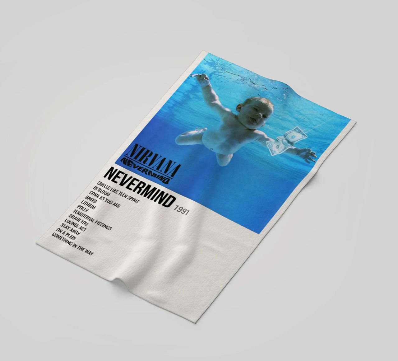 NIRVANA ‘NEVERMIND’ IN STORE 1992 telo mare da SoundStudio
