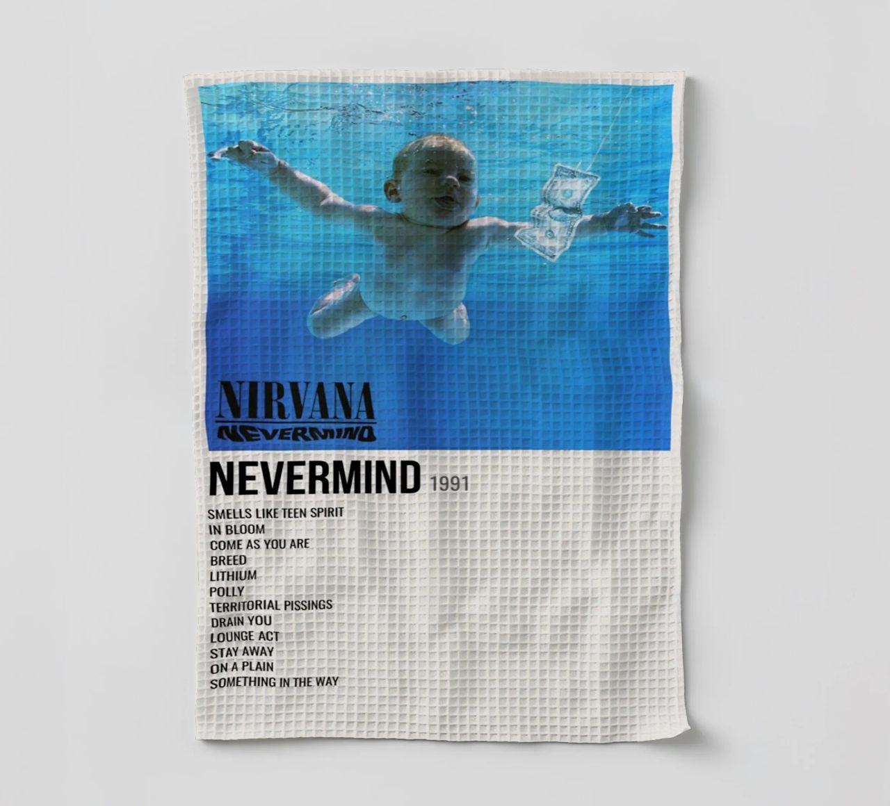 NIRVANA ‘NEVERMIND’ IN STORE 1992 canovaccio da cucina da SoundStudio