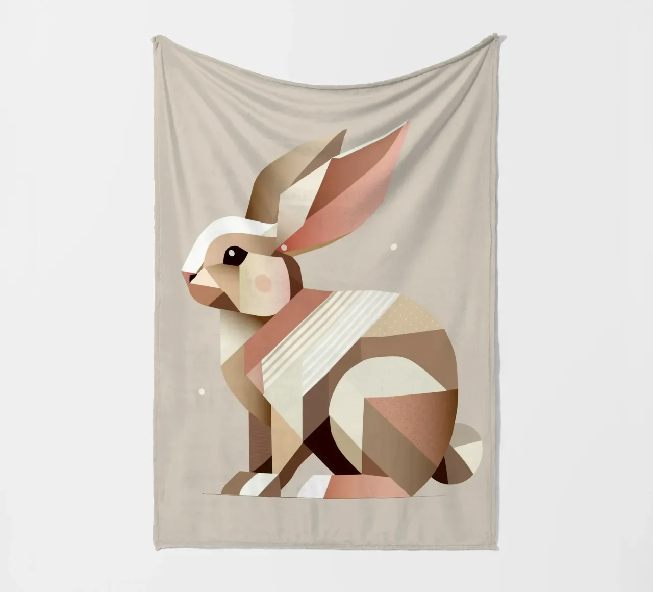 Charming geometry - The abstract rabbit fleece blanket by namosh