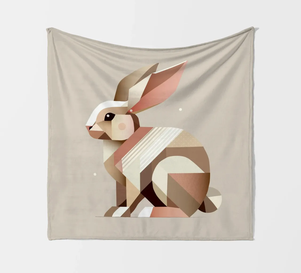 Charming geometry - The abstract rabbit fleece blanket by namosh