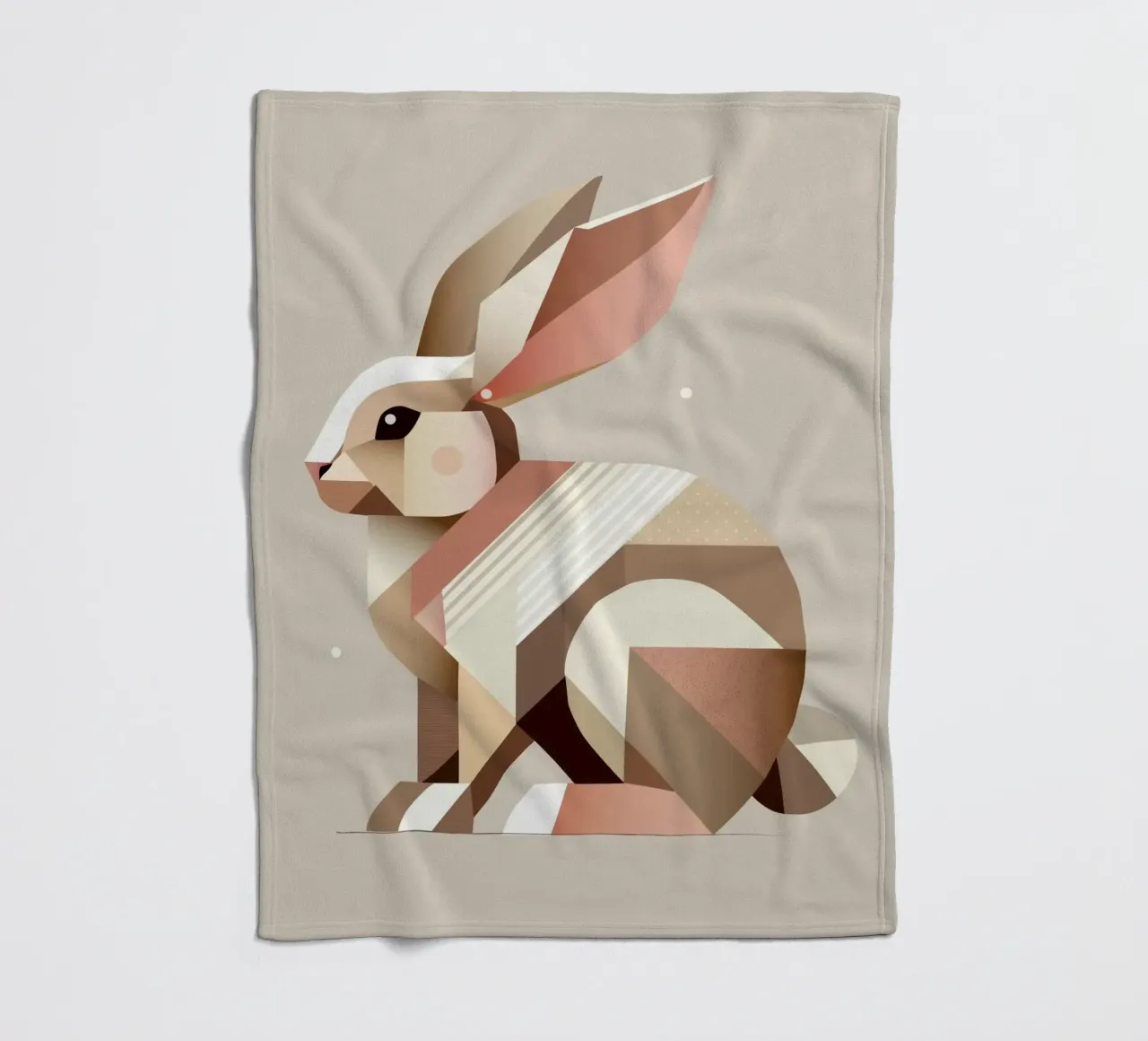 Charming geometry - The abstract rabbit fleece blanket by namosh