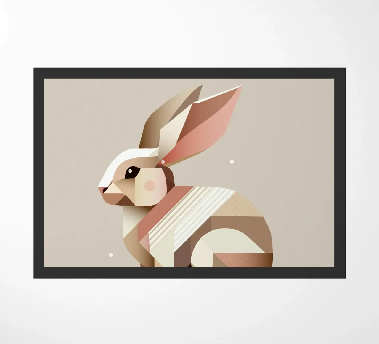 Charming geometry - The abstract rabbit doormat by namosh