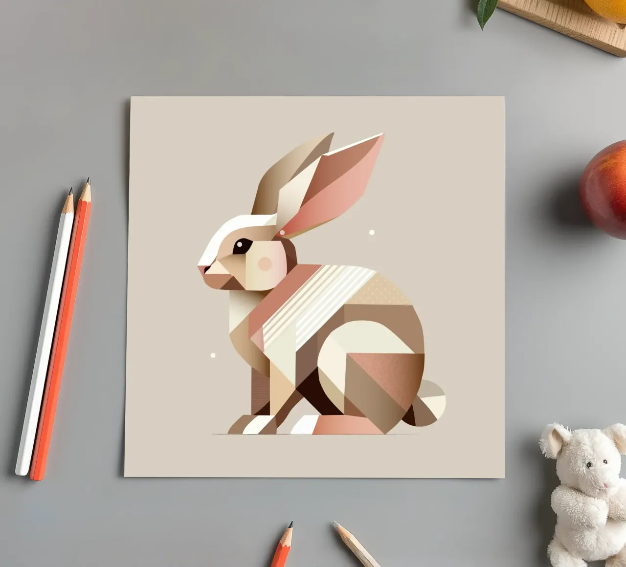 Charming geometry - The abstract rabbit sticker sheet by namosh