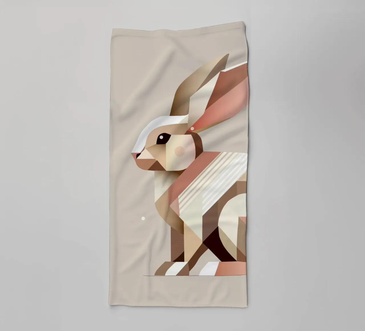 Charming geometry - The abstract rabbit towel by namosh