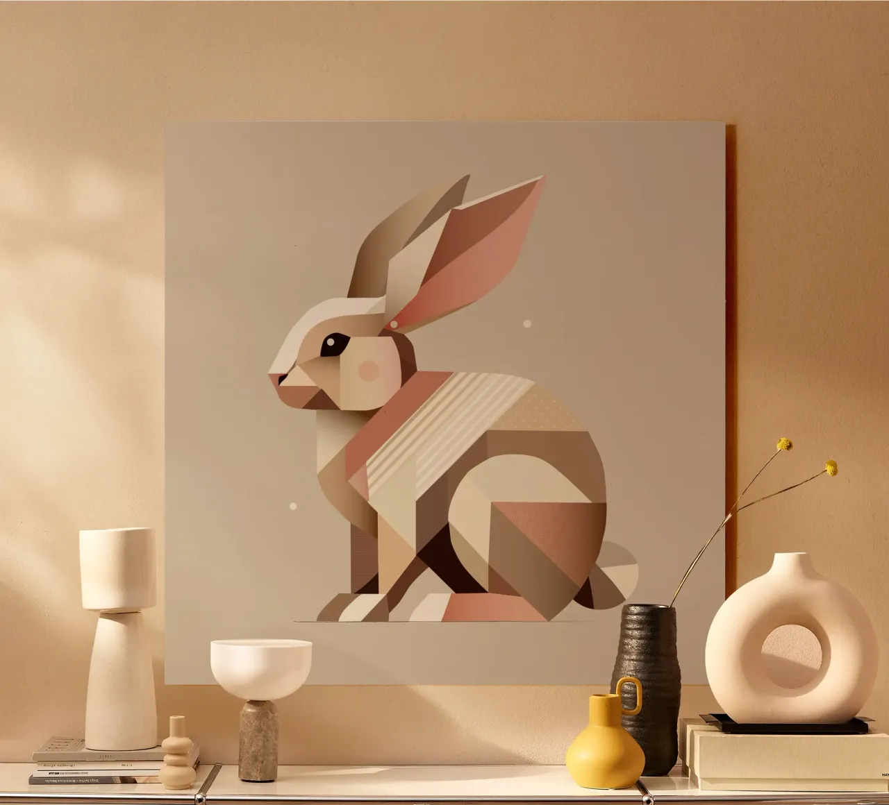 Charming geometry - The abstract rabbit acrylic glass by namosh