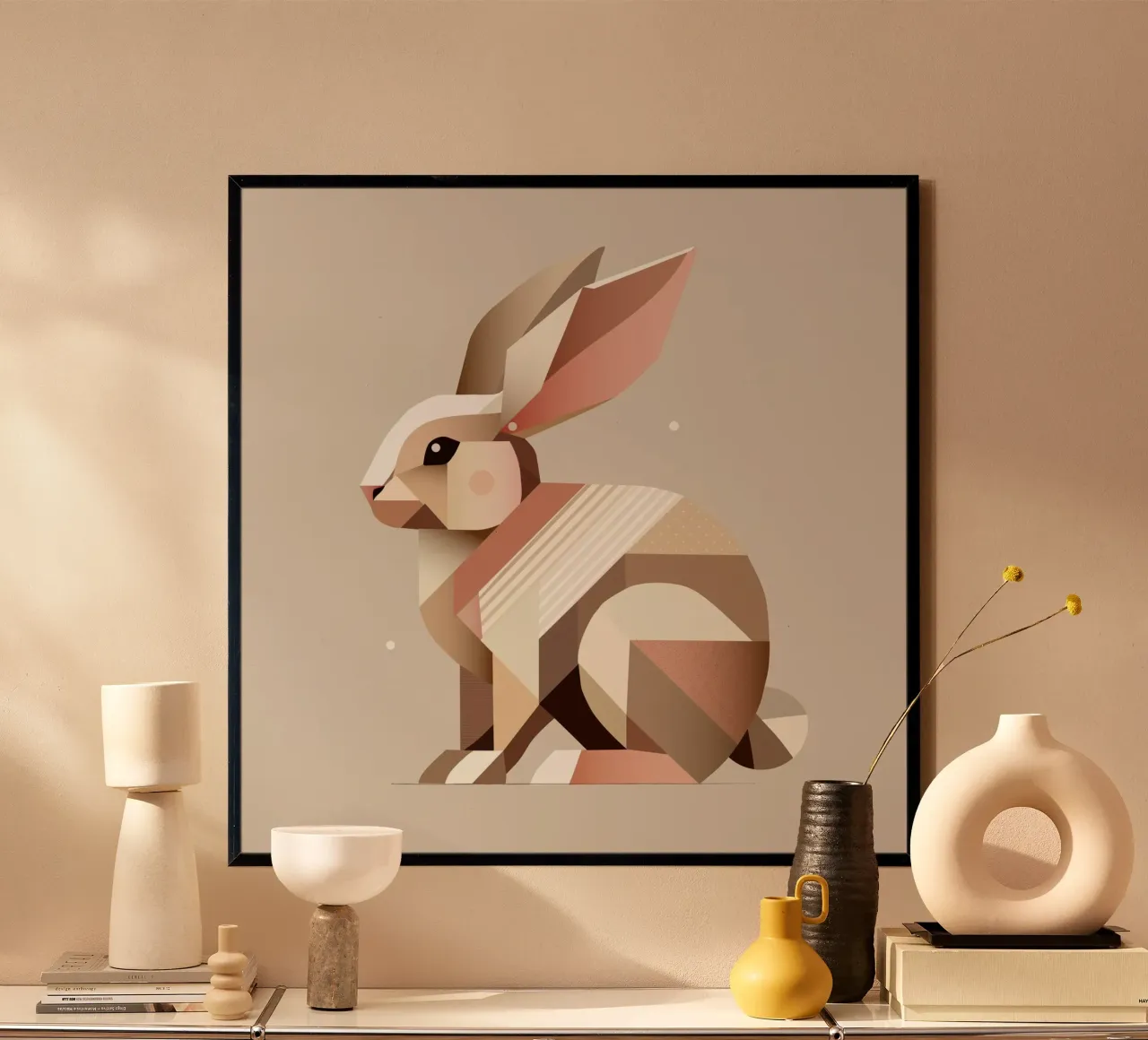 Charming geometry - The abstract rabbit hahnemühle by namosh