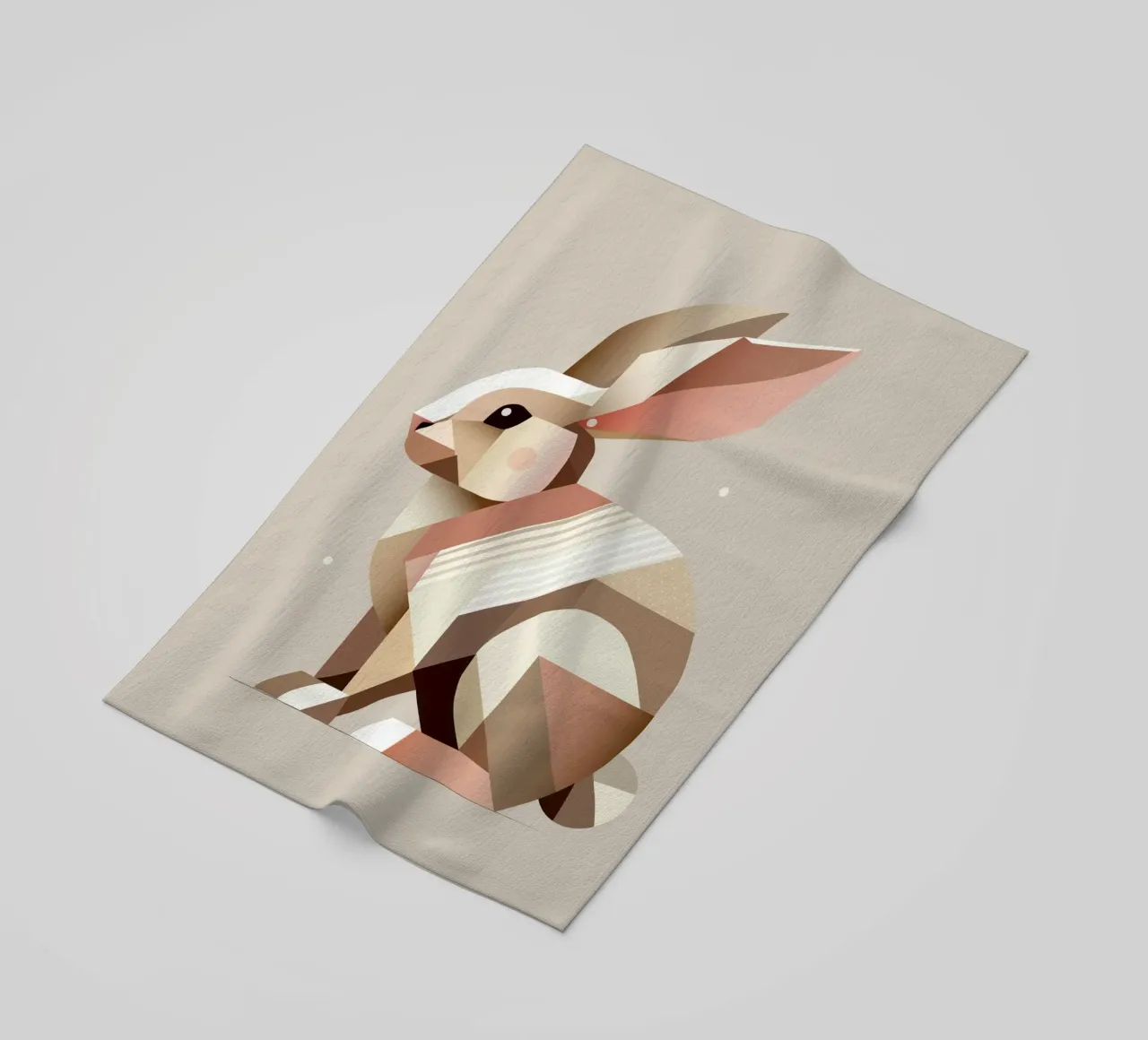 Charming geometry - The abstract rabbit beach towel by namosh