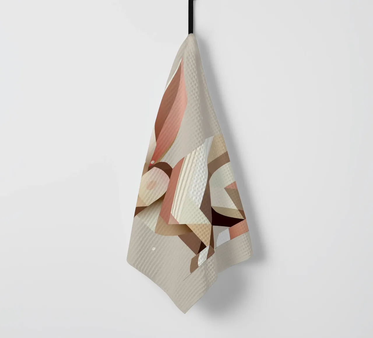 Charming geometry - The abstract rabbit tea towel by namosh