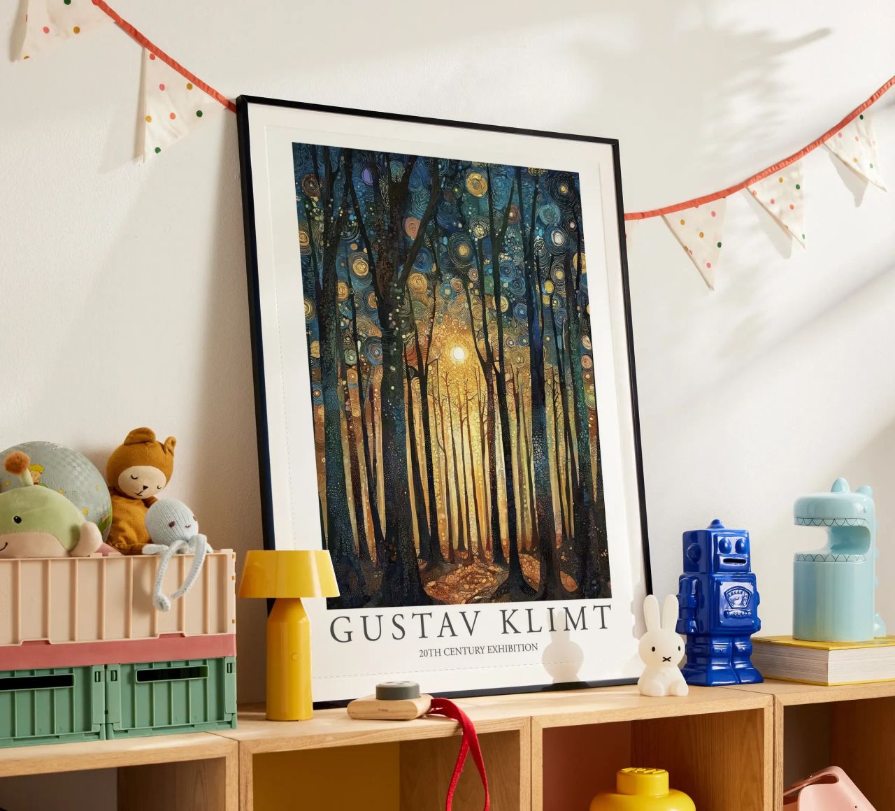 Gustav Klimt, Sonnenwaldbäume, Gemälde Poster von Peaches Art Prints