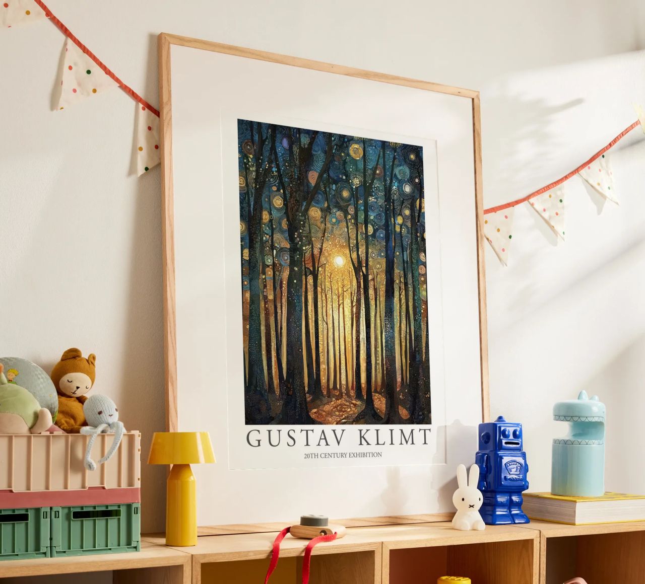 Gustav Klimt, Sonnenwaldbäume, Gemälde Poster von Peaches Art Prints