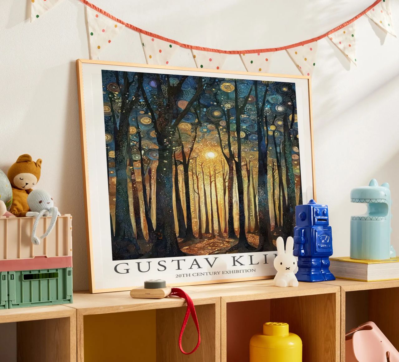 Gustav Klimt, Sonnenwaldbäume, Gemälde Poster von Peaches Art Prints