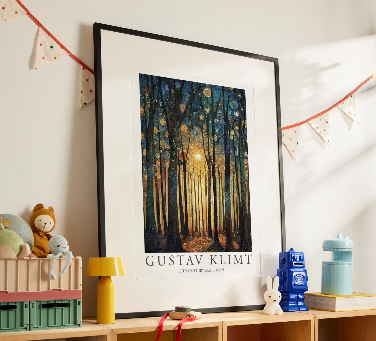 Gustav Klimt, Sonnenwaldbäume, Gemälde Poster von Peaches Art Prints