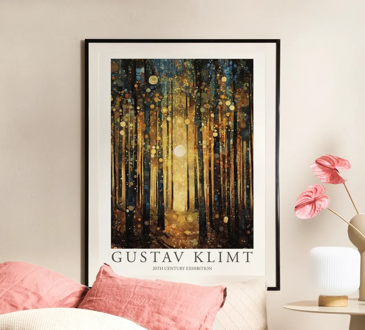 Gustav Klimt, Foresta Sole Alberi Pittura carta hahnemühle da Peaches Art Prints