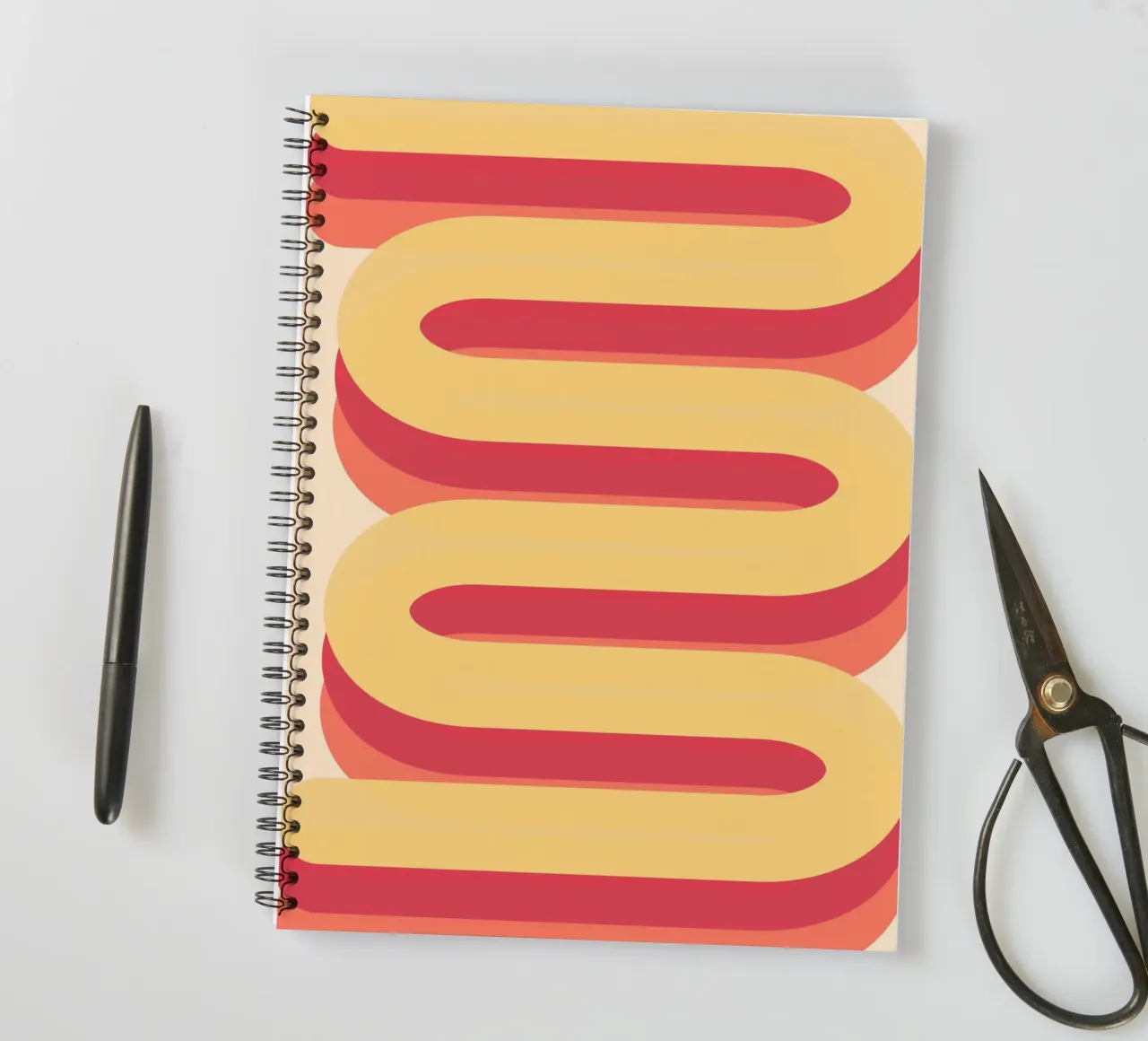 yellow curves spiral notebook by lookingforsunrays