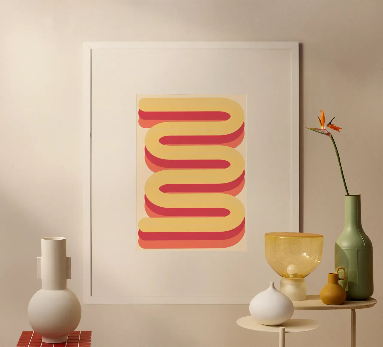 yellow curves poster by lookingforsunrays