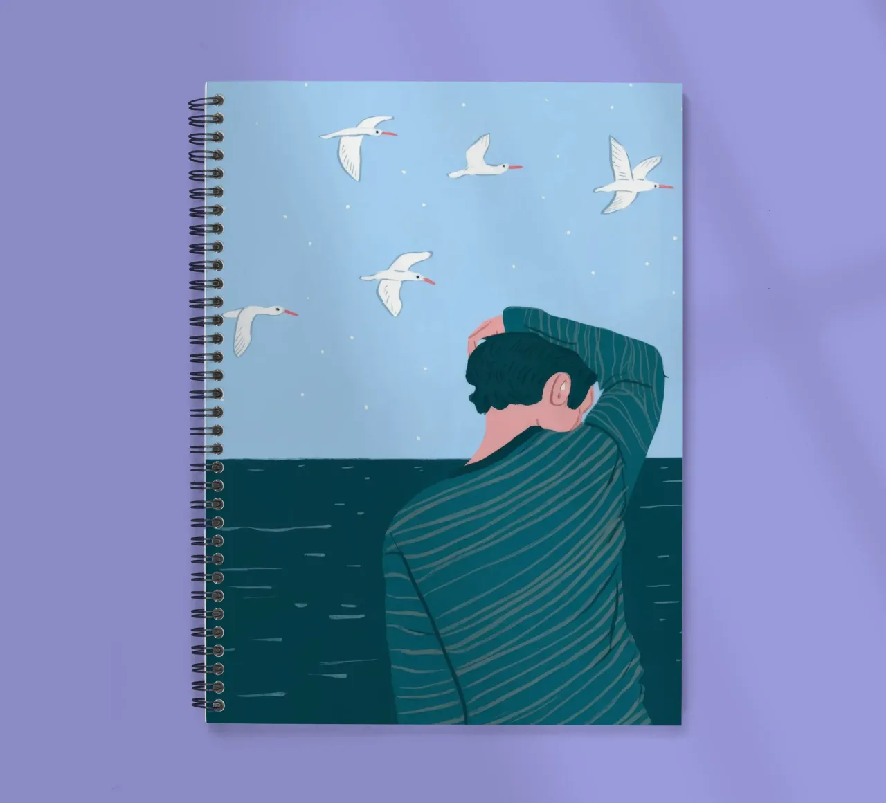 Seaside Contemplation spiral notebook by Demar Galleria