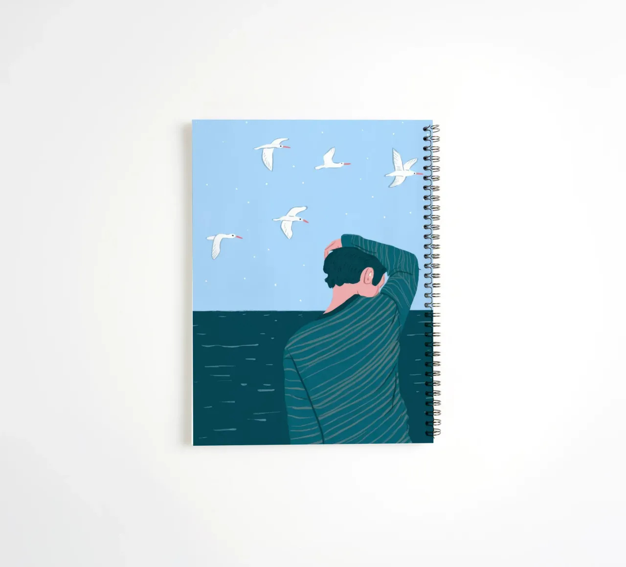 Seaside Contemplation spiral notebook by Demar Galleria