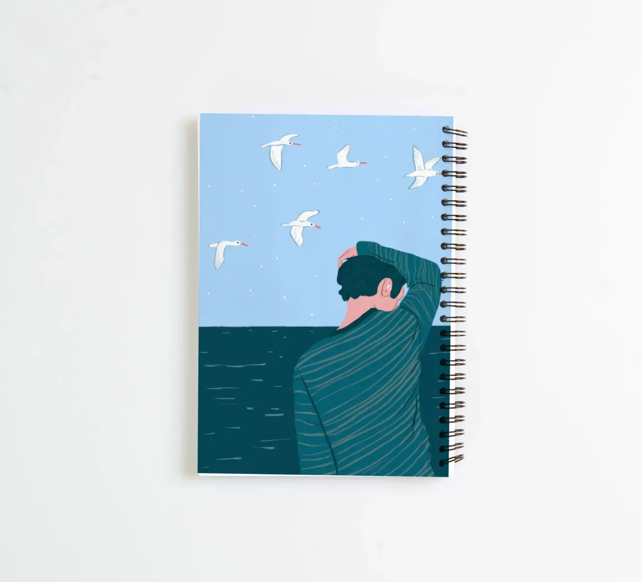 Seaside Contemplation spiral notebook by Demar Galleria