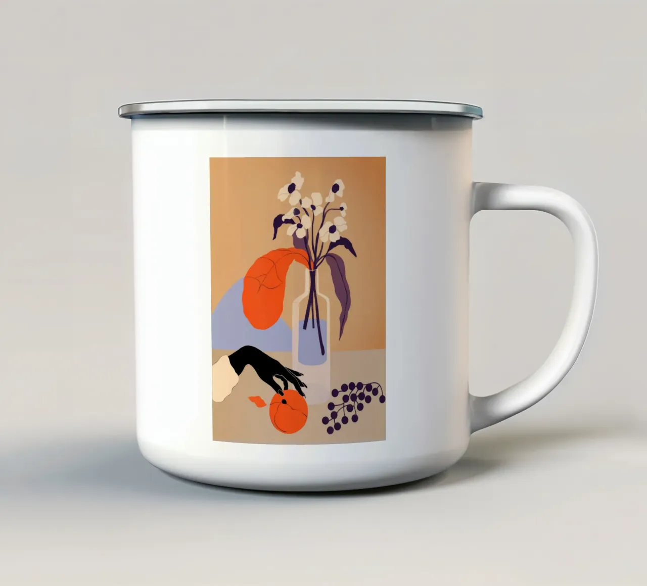 Composizione di natura morta tazza in smalto da Demar Galleria