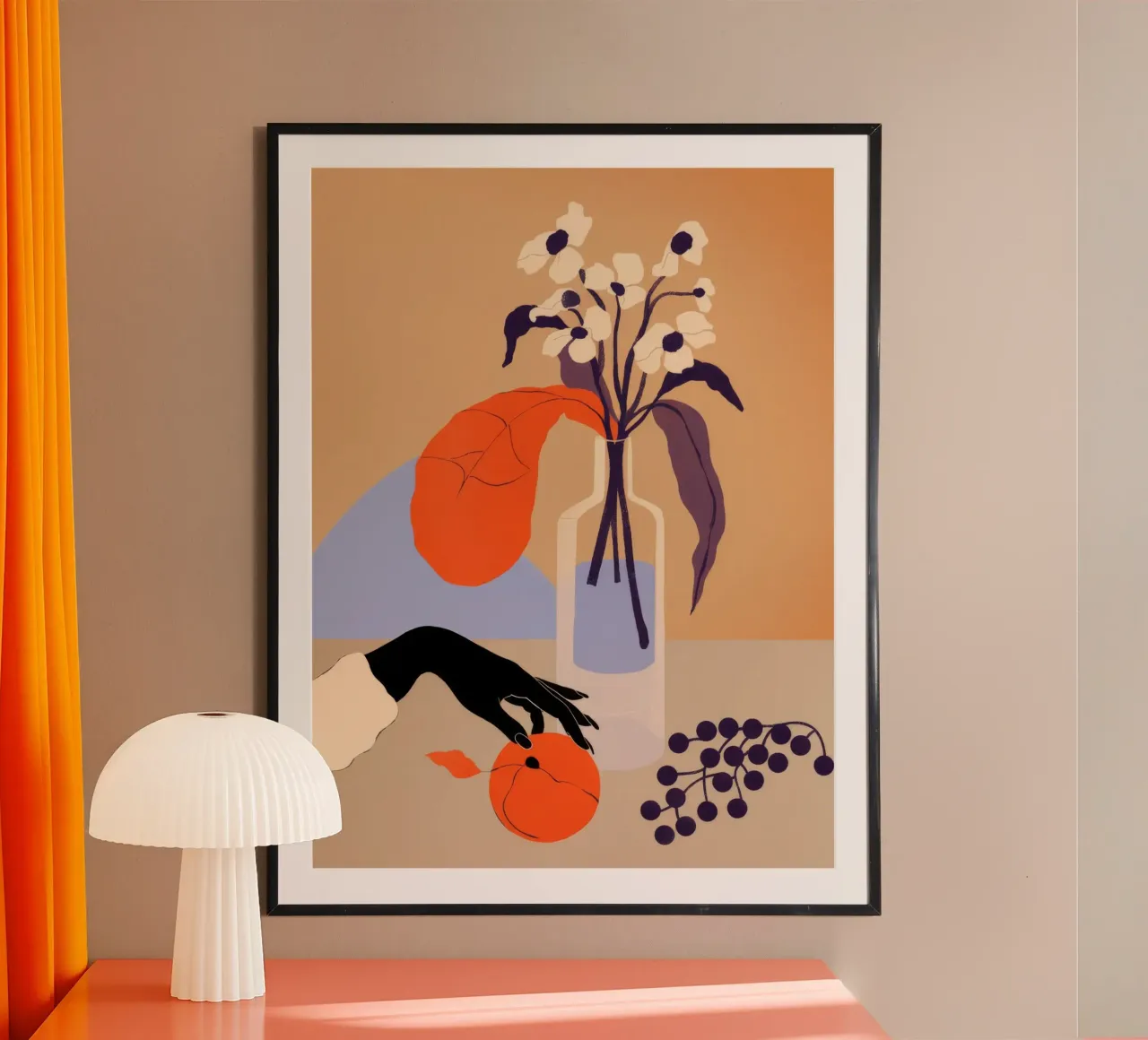 Composizione di natura morta poster con telaio in legno da Demar Galleria