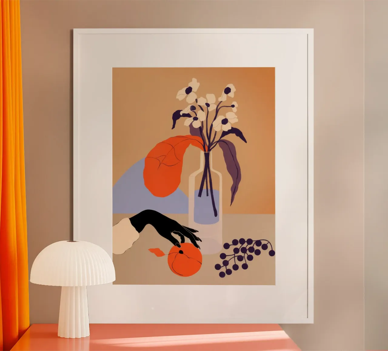 Composizione di natura morta poster con telaio in legno da Demar Galleria