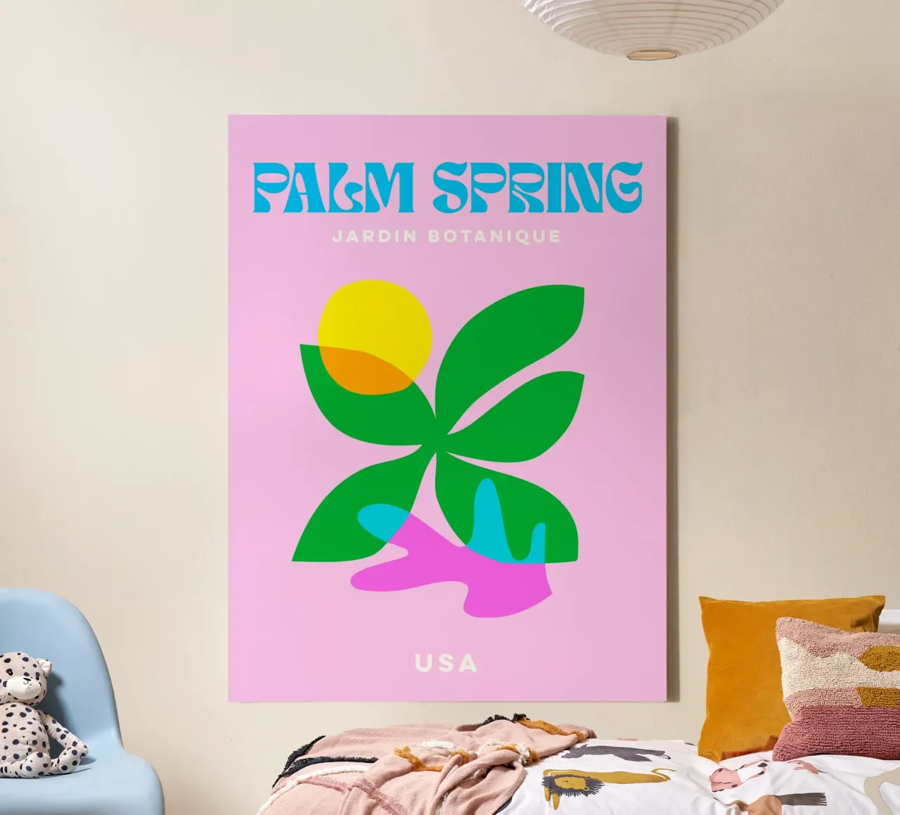 Palm Springs - Gewaagde Ontsnapping canvas met Baklijst van Dominique Vari