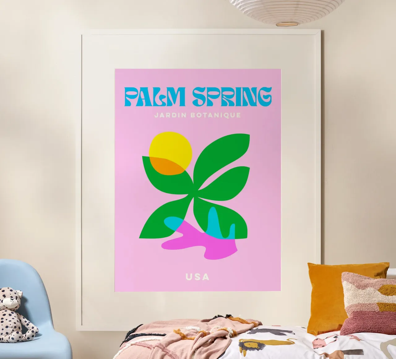 Palm Springs - Serie Bold Escape poster con telaio in alluminio da Dominique Vari