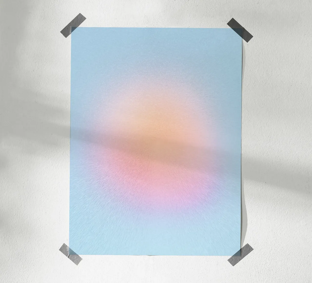 Pastello Sun Blush Gradient Glow poster con telaio in alluminio da Dominique Vari Abstract