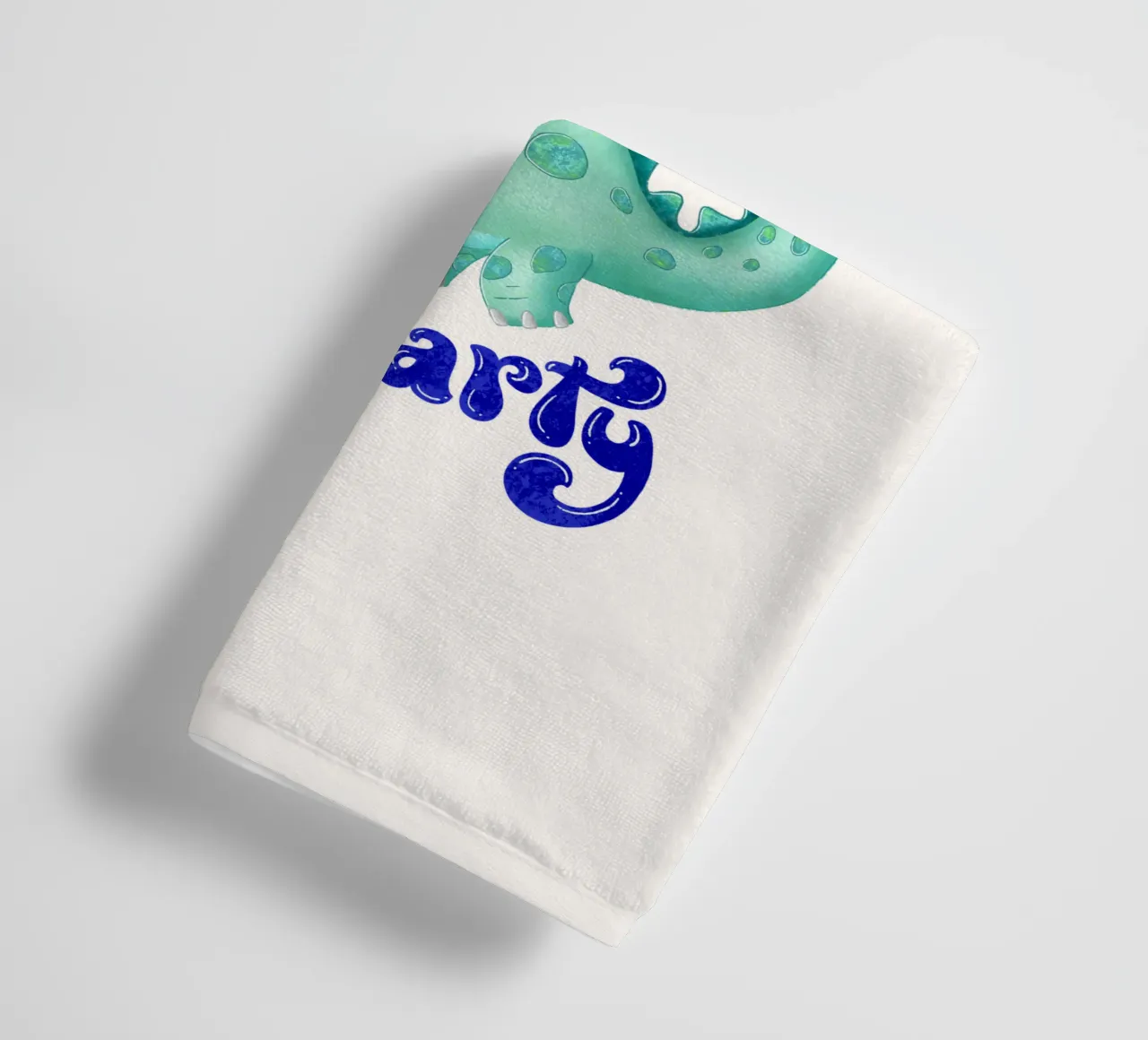 Dinosaur with birthday cake. Roarrr. Let's party. towel by CalliLetters