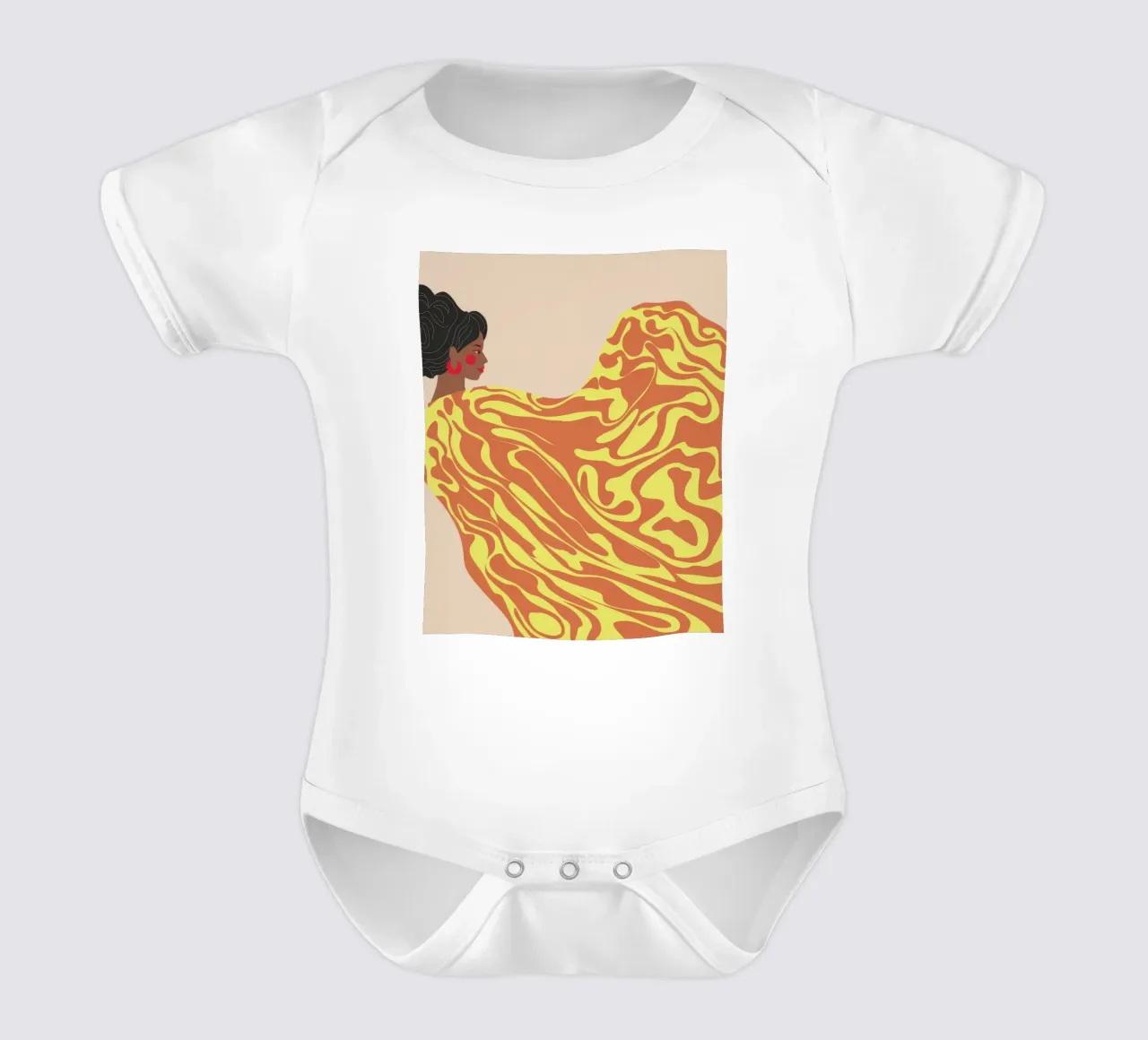 Flowing Patterns short-sleeve baby romper by Demar Galleria
