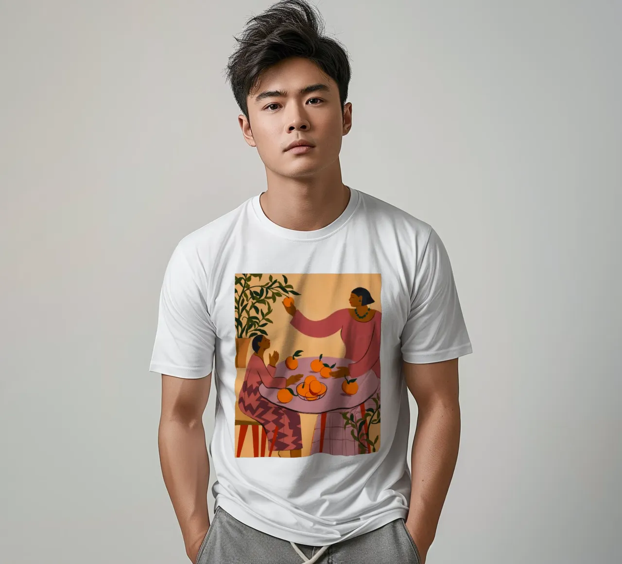 Scena di raccolta delle arance t-shirt da Demar Galleria