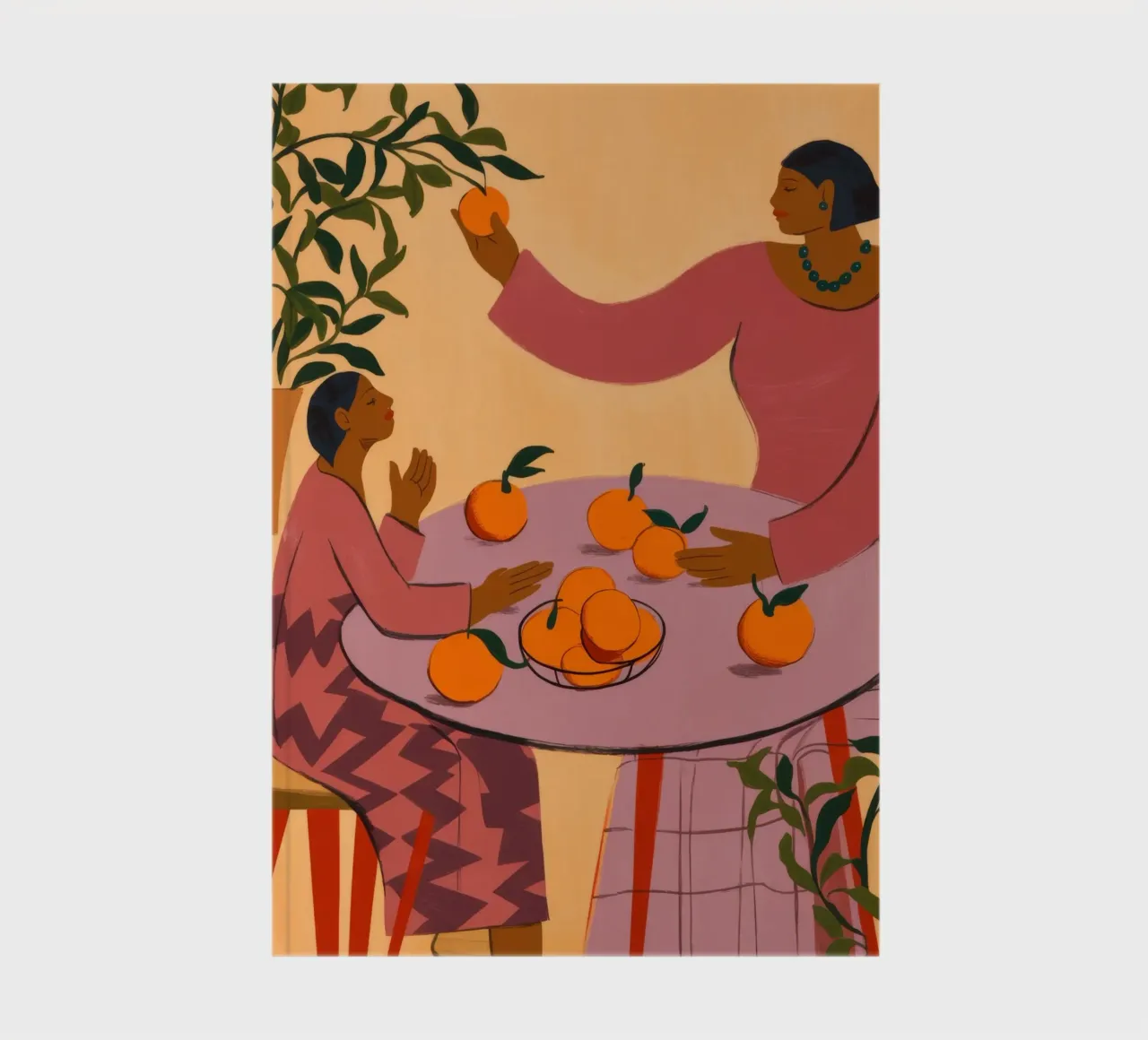 Orange Picking Scene notebook by Demar Galleria