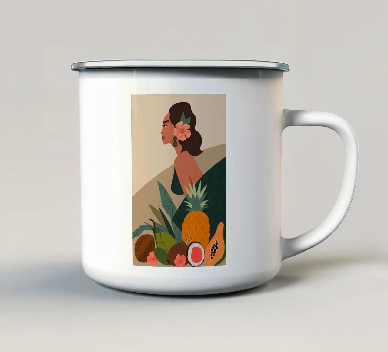 Ritratto fruttuoso tazza in smalto da Demar Galleria