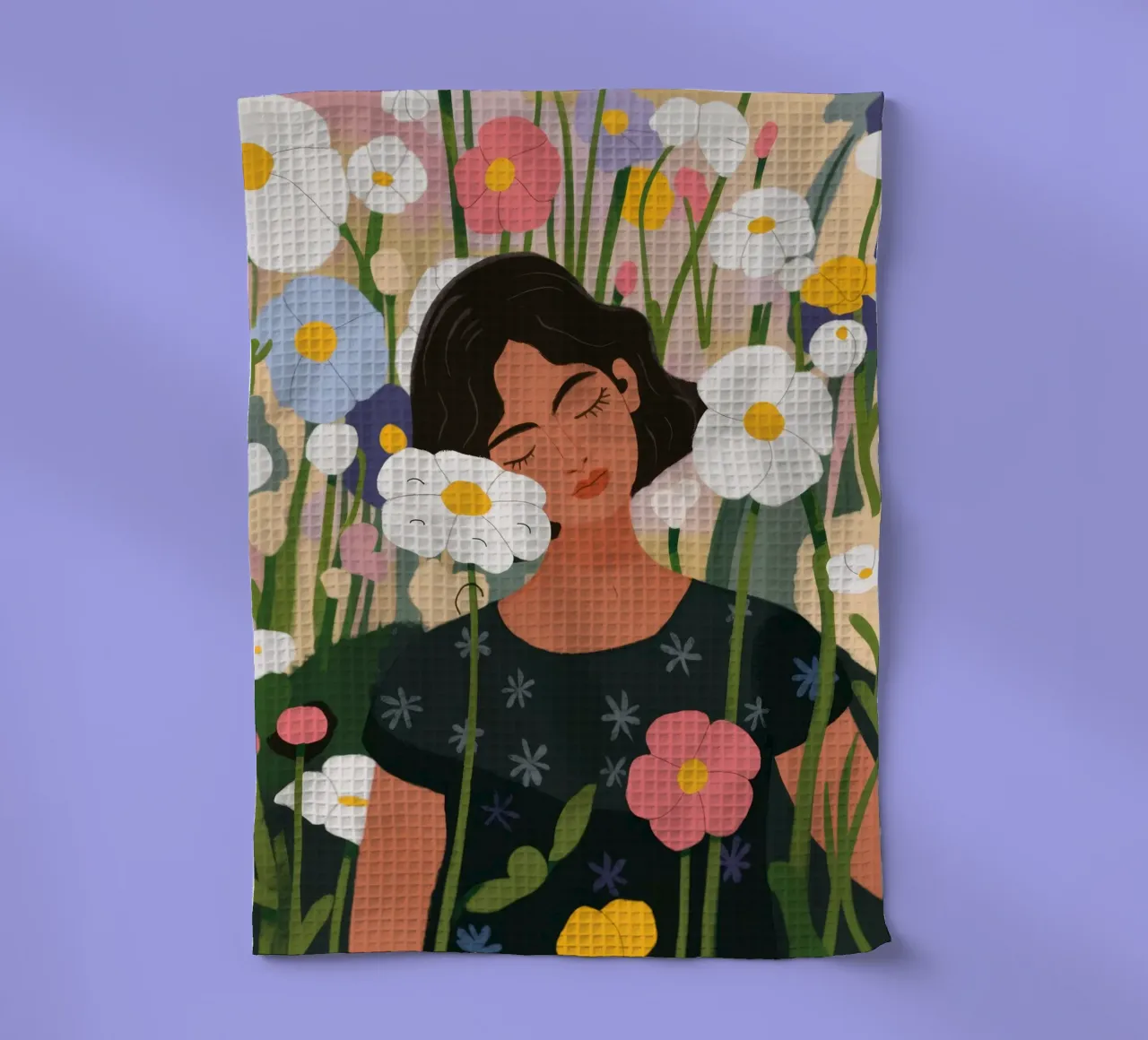 Portrait d'un champ de fleurs torchon de Demar Galleria
