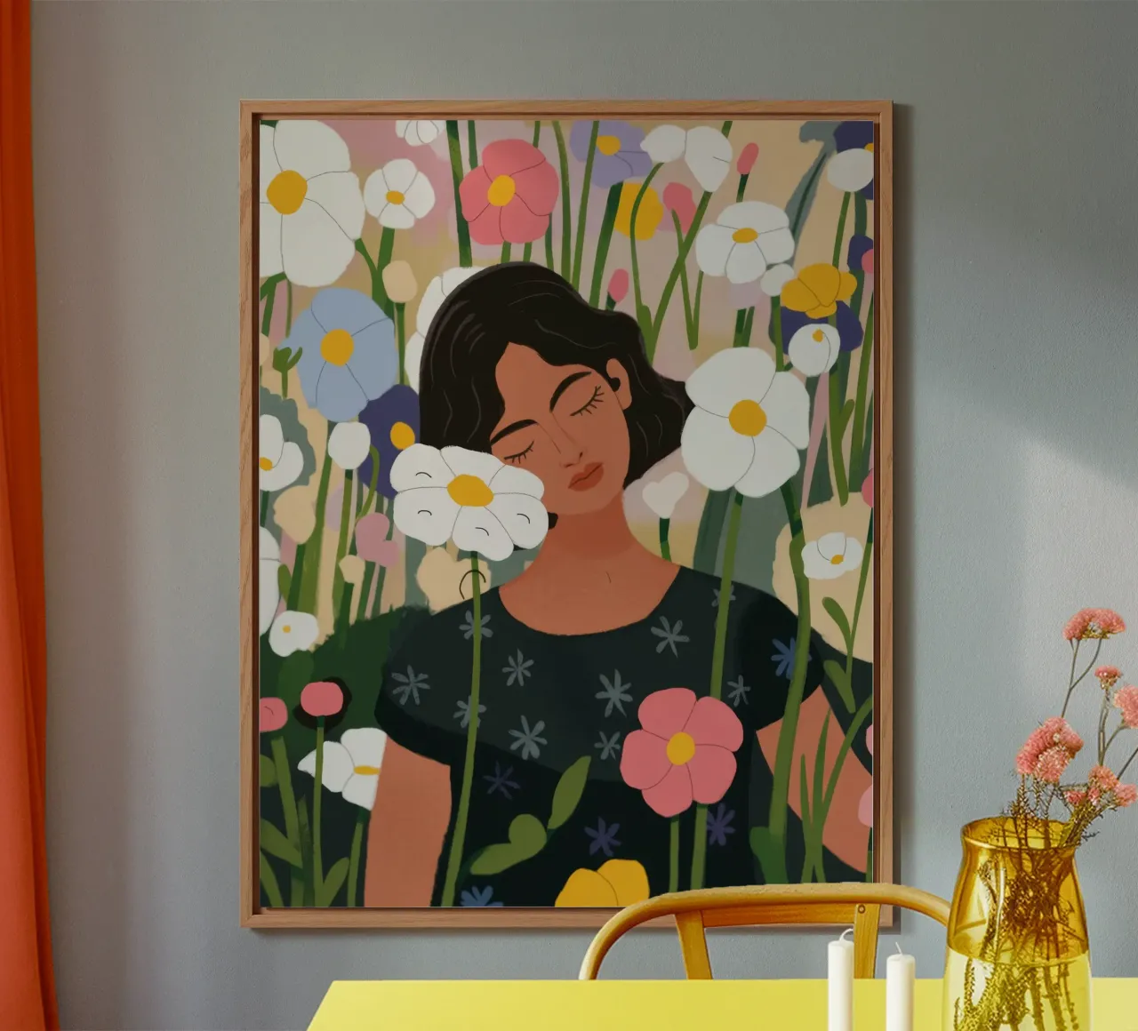 Blumenfeld-Porträt Forex-Platte von Demar Galleria